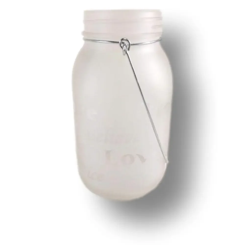 DECORATIVE hanging frosted verse mason j